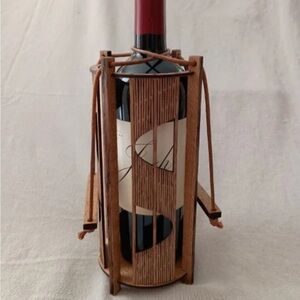 Behrens Laser Craft  Wooden Wine Bottle Holder Cherry Wood